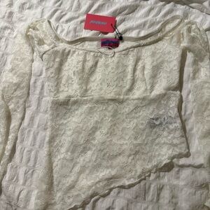 Edikted Ivory Lace Detail Top